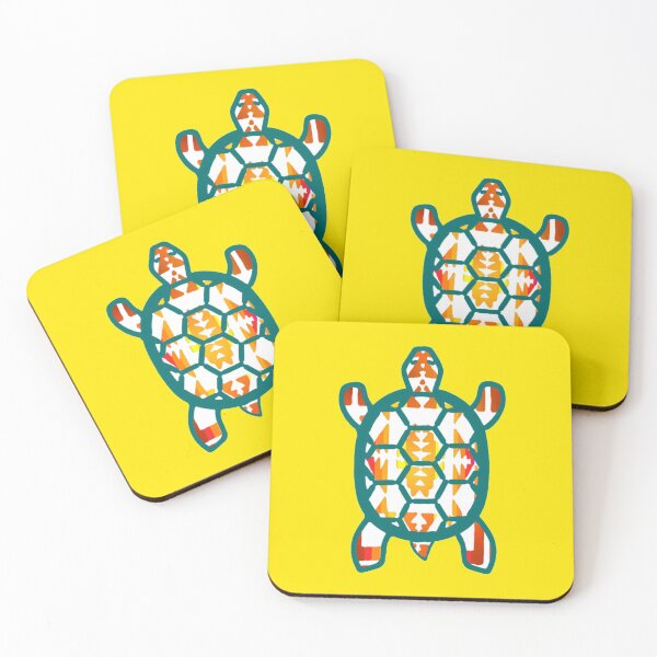 Item preview, Native American Teal / White/ Fire Color Turtle Design designed and sold by JMWCD.