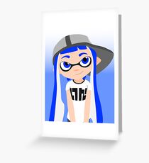 Splatoon - Inkling girl Blue HD (Actualized 08/13/2016) Greeting Card