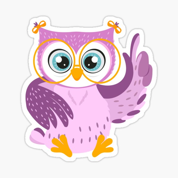 owl owls bright cute vector illustration fashionable beautiful Sticker