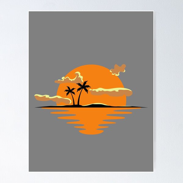 Item preview, Sunset Beach Palm Tree T-Shirt Cool Design Tee designed and sold by LJ4EVER.