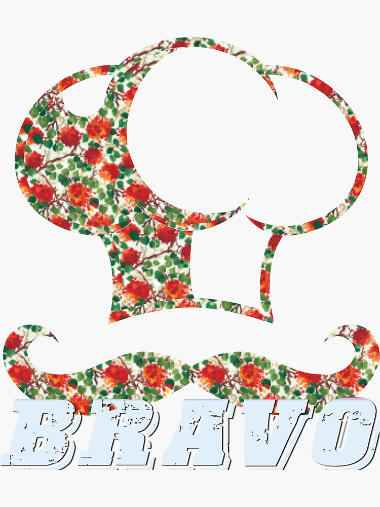 Thumbnail 3 of 3, Sticker, Bravo Bravo with flower pattern  designed and sold by Semapemodiba.