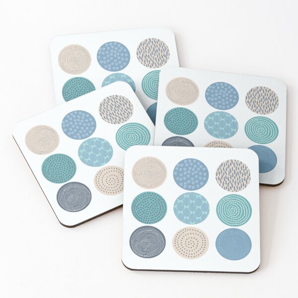 Item preview, Modern Circle Pattern Blue Blush Pink designed and sold by Playful Pixel Designs.