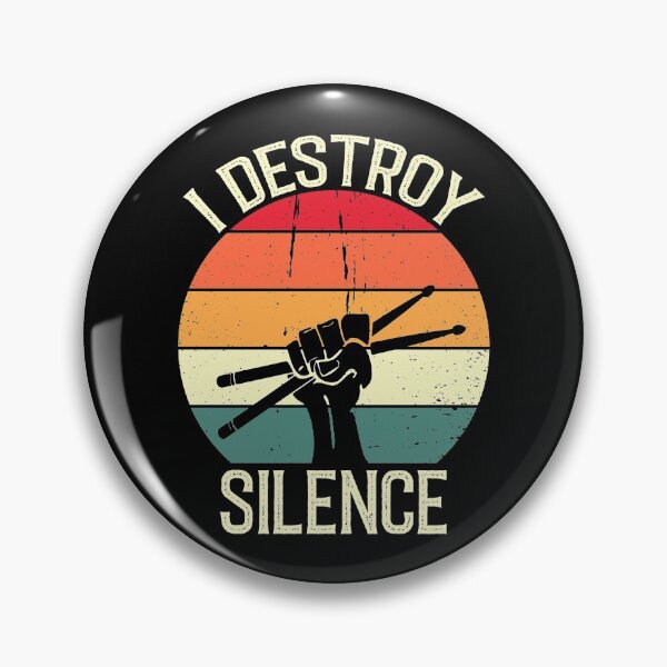 Item preview, I Destroy Silence Vintage Retro Drummer Gift Percussion Lover designed and sold by Creative Angel.