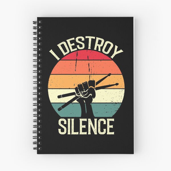 Item preview, I Destroy Silence Vintage Retro Drummer Gift Percussion Lover designed and sold by Creative Angel.