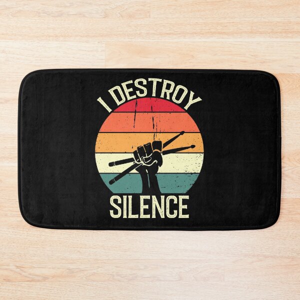 Item preview, I Destroy Silence Vintage Retro Drummer Gift Percussion Lover designed and sold by Creative Angel.
