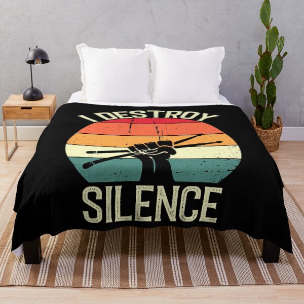 Item preview, I Destroy Silence Vintage Retro Drummer Gift Percussion Lover designed and sold by Creative Angel.