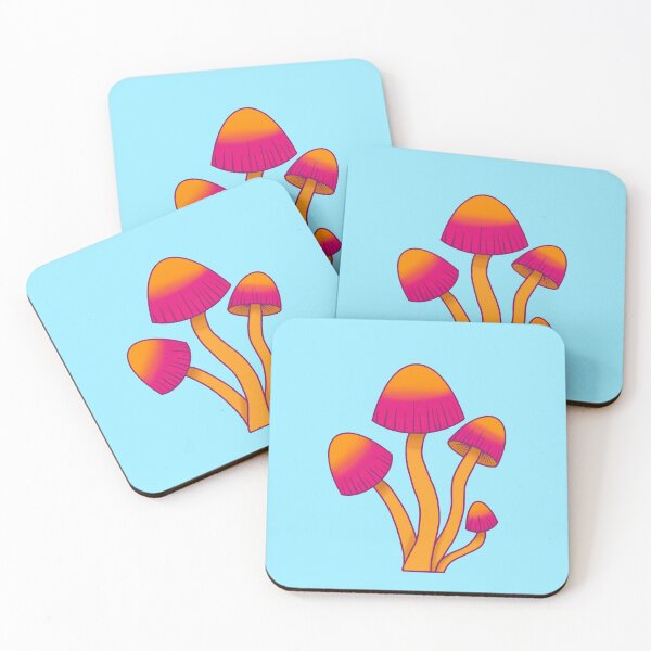 Item preview, Orange and pink mushrooms  designed and sold by Wildeflowershop.