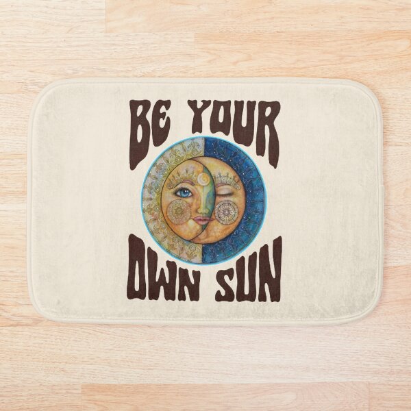 Item preview, BE YOUR OWN SUN graphic hippie inspiring motivational quote for good energy and vibes - neutral beige designed and sold by MNCO.