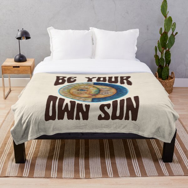 Item preview, BE YOUR OWN SUN graphic hippie inspiring motivational quote for good energy and vibes - neutral beige designed and sold by MNCO.