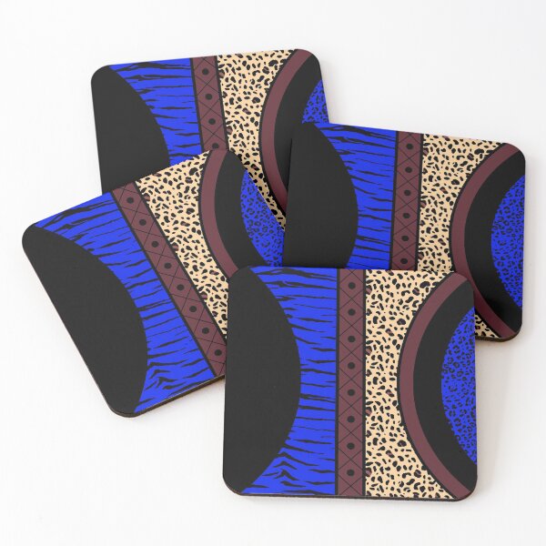 Item preview, Africa animal print blue designed and sold by ladypatterns.