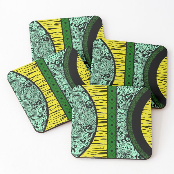 Item preview, Africa animal print green and yellow designed and sold by ladypatterns.
