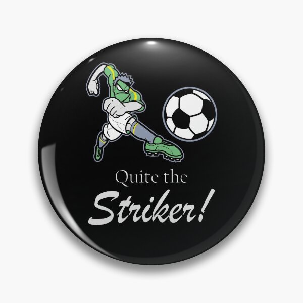 Item preview, Quite the striker sticker futball soccer designed and sold by glitchman2.