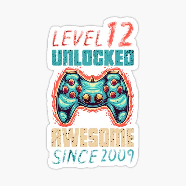 12 Year Old Gamer Boy 12nd Perfect Birthday Gaming Classic Round Sticker