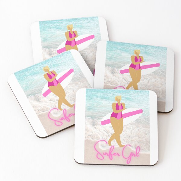 Item preview, Surfer Girl on the Beach Pink designed and sold by elevated-aura.
