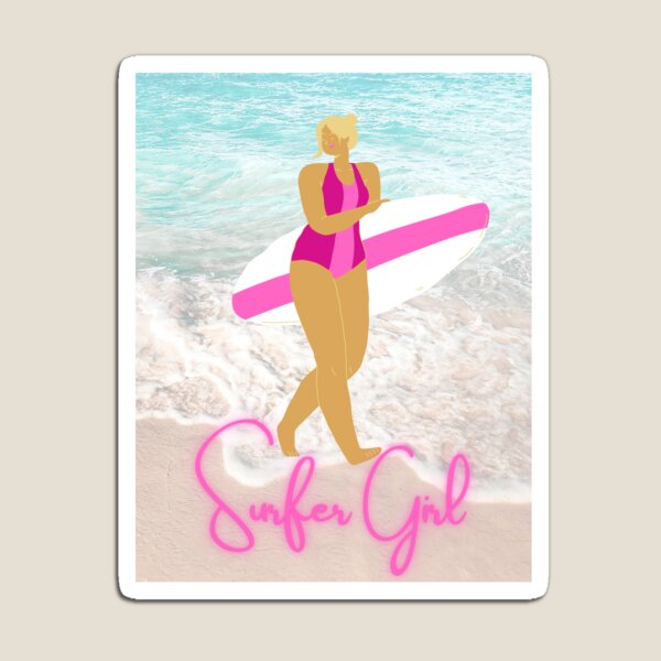 Hawaii Vinyl Magnet Island beach surfing surf shop Hawaiian sunset pink skate 