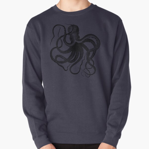 Vintage Octopus Illustration Pullover Sweatshirt