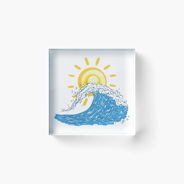 Item preview, Watercolor Sun behind a wave design designed and sold by Amalzaki.