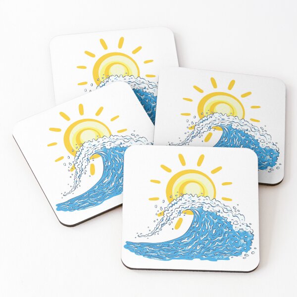 Item preview, Watercolor Sun behind a wave design designed and sold by Amalzaki.