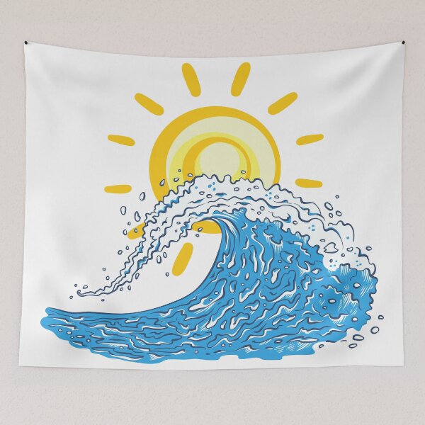 Item preview, Watercolor Sun behind a wave design designed and sold by Amalzaki.