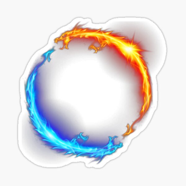 "Water Dragon and Fire Dragon" Sticker for Sale by hala1525 Redbubble