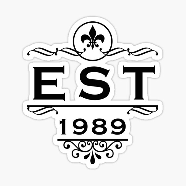 Established 1989 Sticker By Fives55 Redbubble   St,small,507x507 Pad,600x600,f8f8f8 