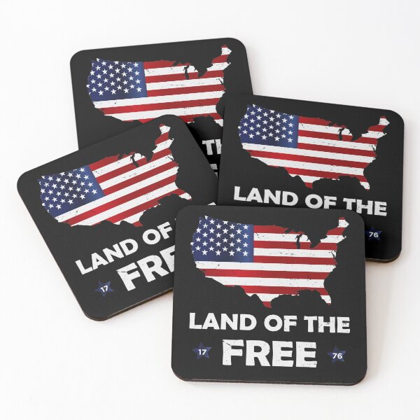 Item preview, 4th of July Map of the USA Land of the Free, American flag designed and sold by mo-stuff.