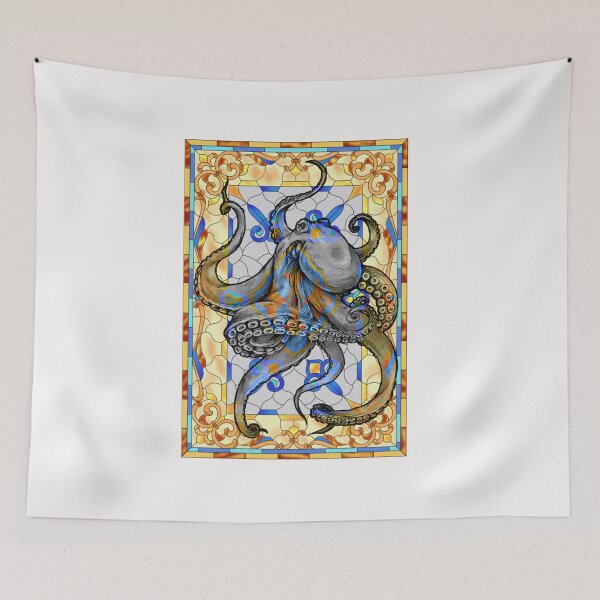 Item preview, Octopus on stained glass designed and sold by P-aws.