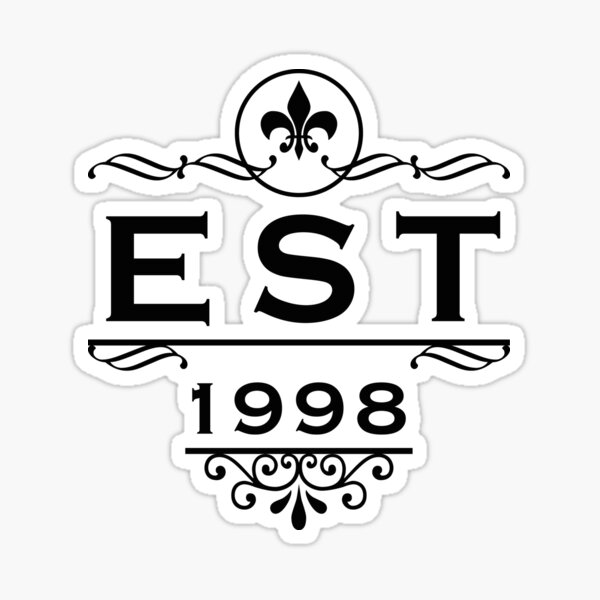 "Established 1998" Sticker by Fives55 | Redbubble