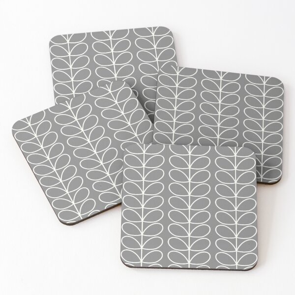 orla kiely linear stem grey, white Coasters (Set of 4)