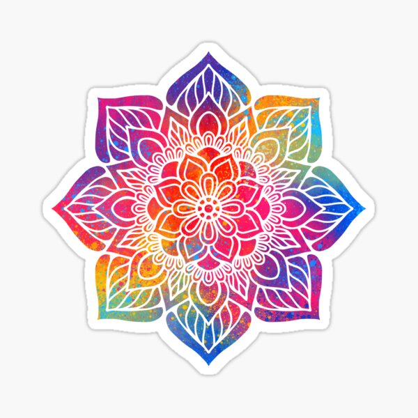 Rainbow Petal Mandala Sticker