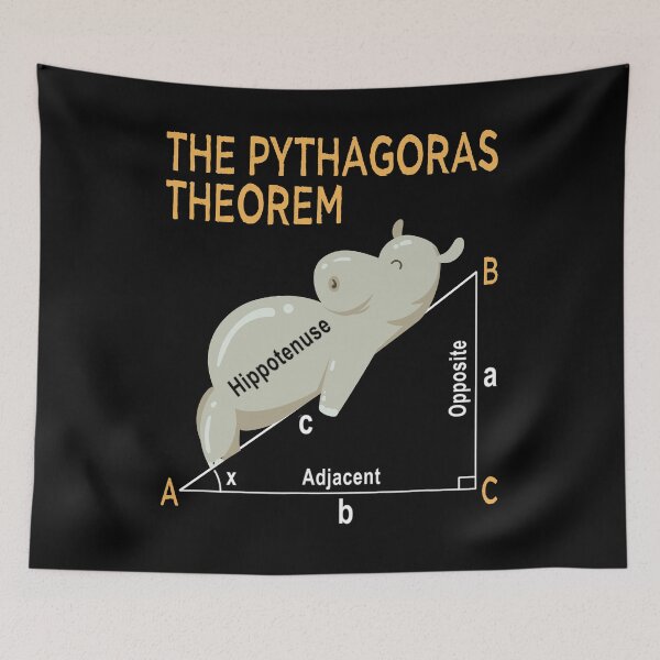 Item preview, Funny Pythagoras - Hypotenuse aka Hippotenuse | math jokes designed and sold by Petra Becker.