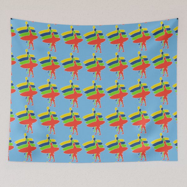 Item preview, Let's Go Surfing! - Multicolor Surfer Silhouettes Design designed and sold by ThisNThatImages.