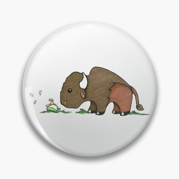 Item preview, Happy Lil' Buffalo & Flower designed and sold by DebDrawsStuff.