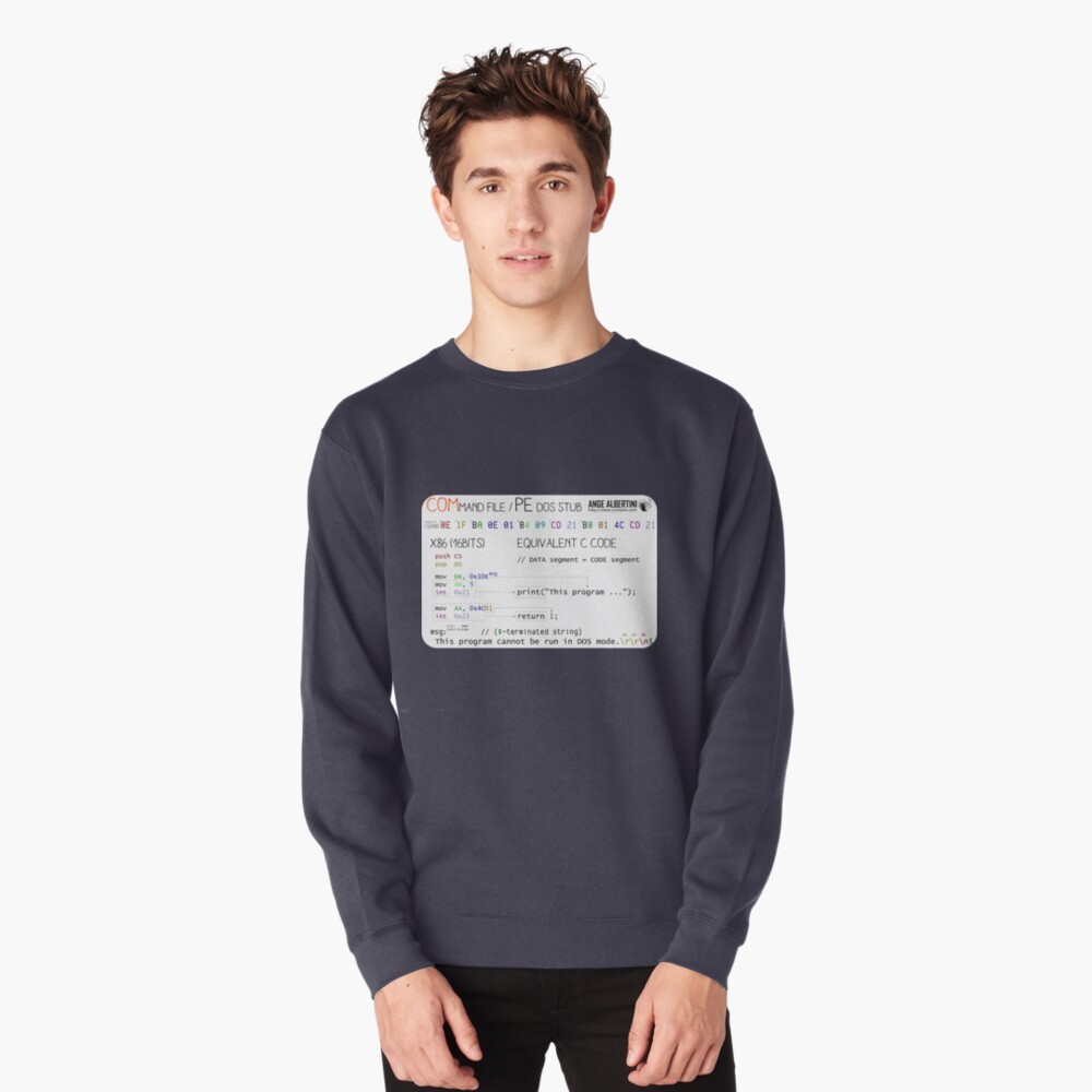 a mini COM / PE stub Pullover Sweatshirt