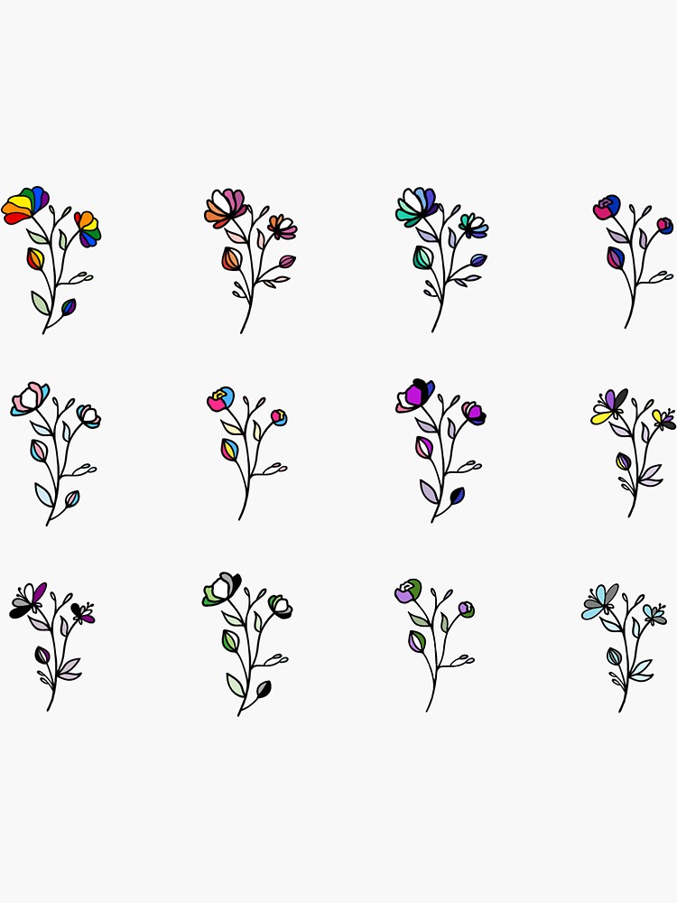 "subtle flower pride flags" Sticker for Sale by sunchy Redbubble