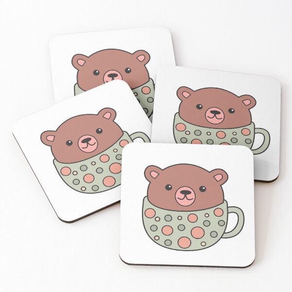 Artikelvorschau, Bär in einer Tasse Sticker entworfen und verkauft von kittycrafts.