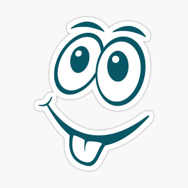 cara con lengua Pegatina
