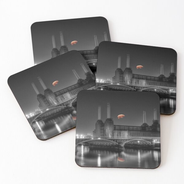 Item preview, battersea power station black and white with reflected pig designed and sold by Dean messenger.