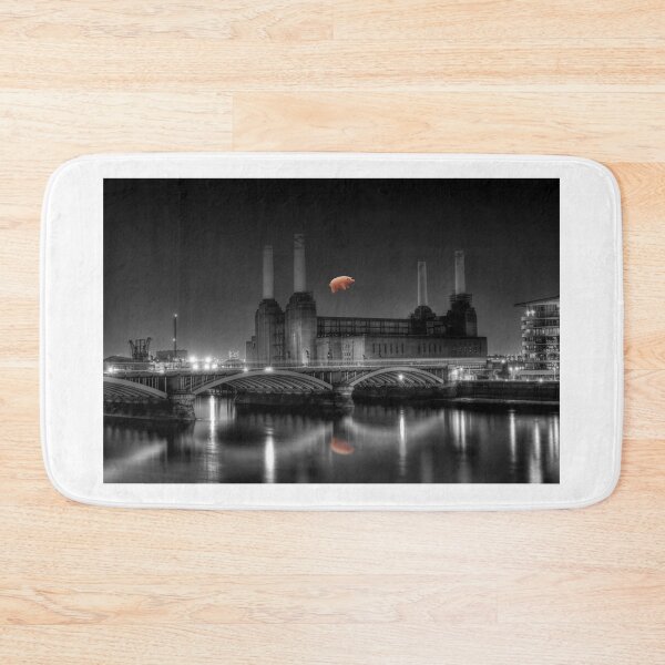 Item preview, battersea power station black and white with reflected pig designed and sold by Dean messenger.