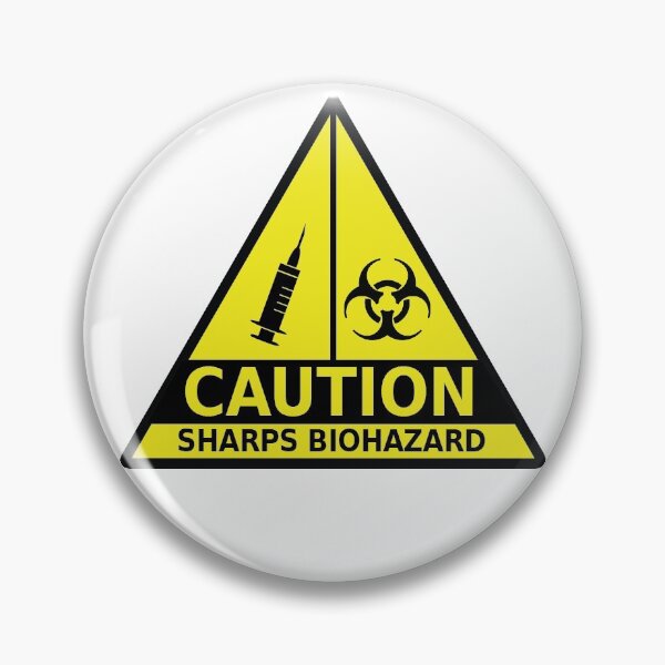 Item preview, CAUTION SHARPS BIOHAZARD Triangle Stickers designed and sold by RichDesignPro.