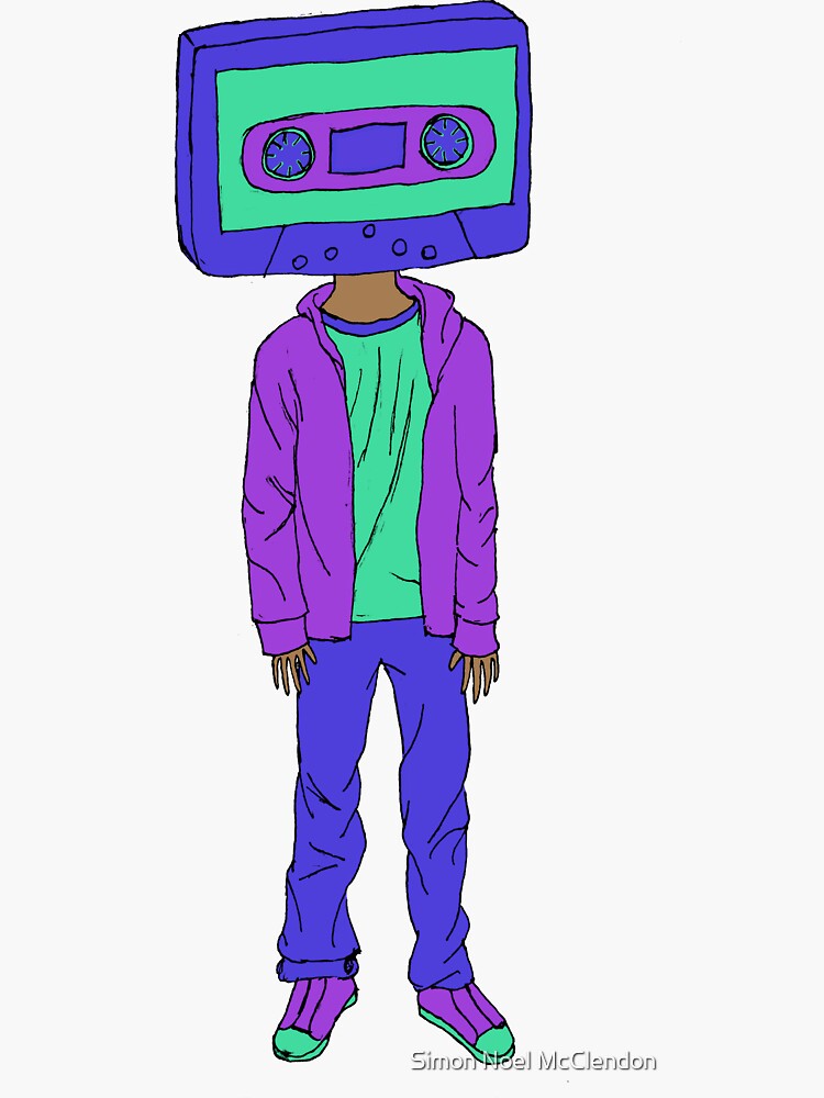 "Tape Head" Sticker for Sale by SimonLimon Redbubble