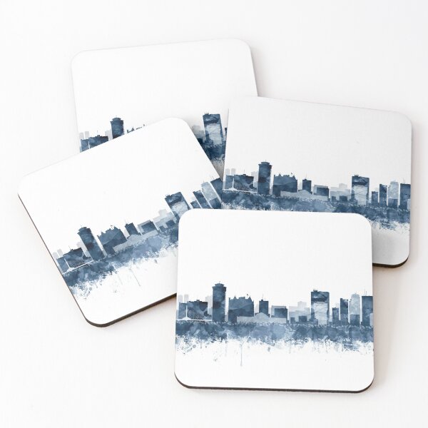 Item preview, Winnipeg Skyline Watercolor Navy Blue by Zouzounio Art designed and sold by zouzounioart.