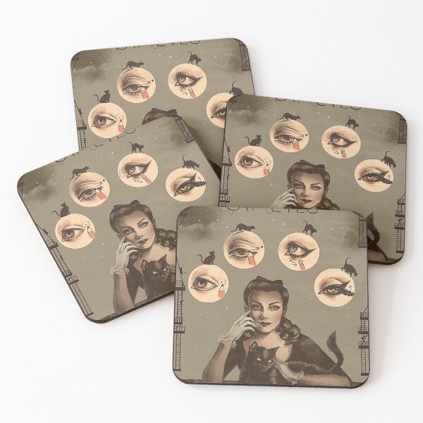 Item preview, Funny Kitten Gift Cat Eyes Vintage Makeup cat gift designed and sold by Douglafa.