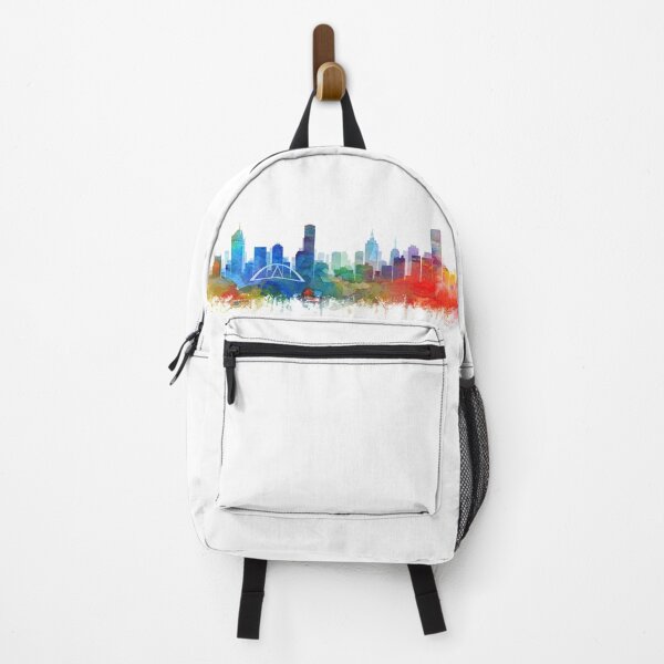 Item preview, Melbourne Skyline Watercolor Navy Blue by Zouzounio Art designed and sold by zouzounioart.