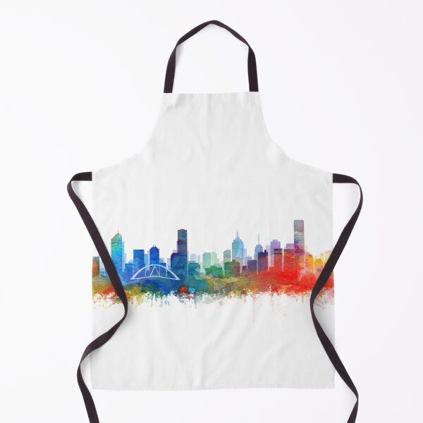 Item preview, Melbourne Skyline Watercolor Navy Blue by Zouzounio Art designed and sold by zouzounioart.
