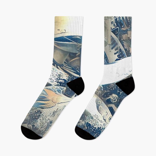 Item preview, AI Art No.9 - Man at the Crossroads as The Great Wave off Kanagawa designed and sold by a-initiative.