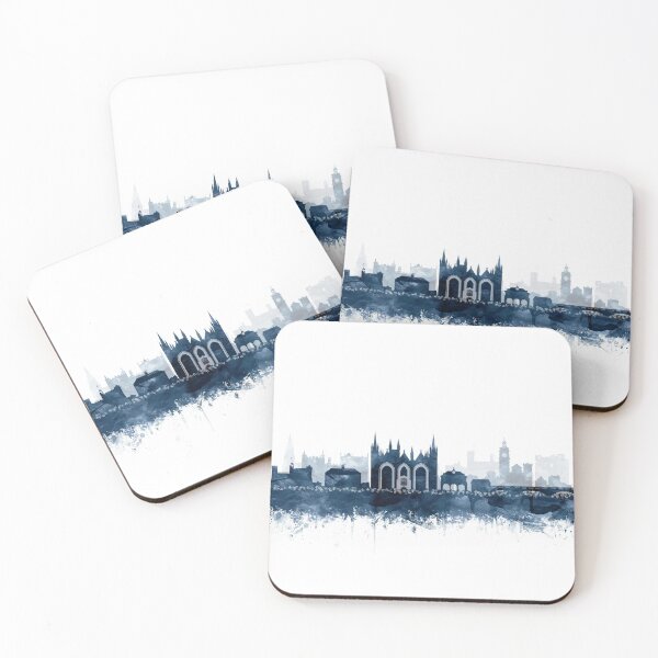 Item preview, Peterborough Skyline Watercolor Navy Blue by Zouzounio Art designed and sold by zouzounioart.