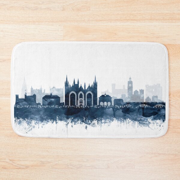 Item preview, Peterborough Skyline Watercolor Navy Blue by Zouzounio Art designed and sold by zouzounioart.