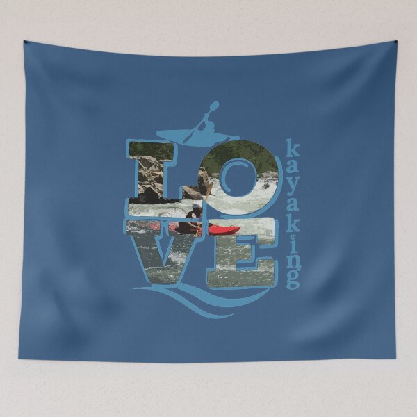 Item preview, LOVE Kayaking Whitewater Word Art Design designed and sold by LifeCrush.
