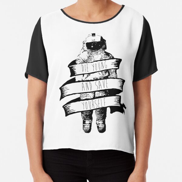 ribbon wrapped astronaut quote Chiffon Top